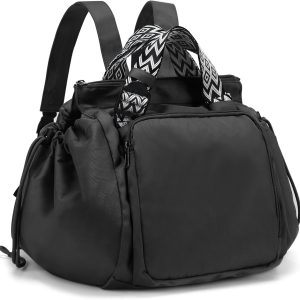 Large Capacity Portable Backpack Tote Bag For Car Travel, Lightweight Foldable Nylon Shopping Bag with 15 Pockets