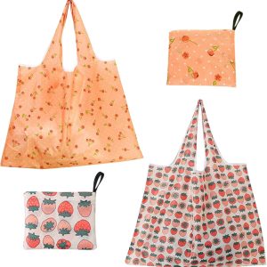 Extra Large 50lbs Foldable Reusable Shopping Bags kitchen reusable grocery bags Washable Polyester Bags in Pocket